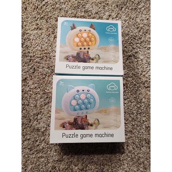 Fast Push Game Fidget Toy Pop Bubble Handheld Light-up Blue Cat AND Brown Deer - Picture 9 of 10